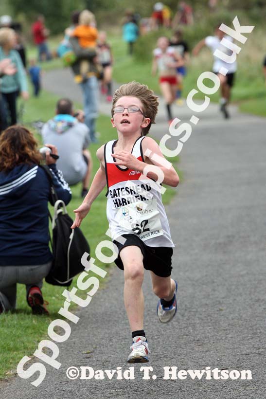 No 62 finishing the youngsters race at the Prudhoe Miners Race.